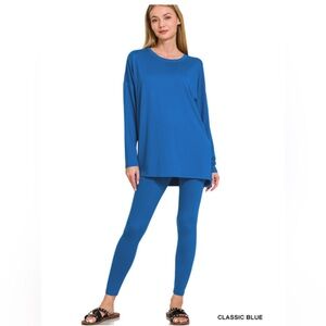 NWT ZENANA BRUSHED DTY MICROFIBER LOUNGEWEAR SET